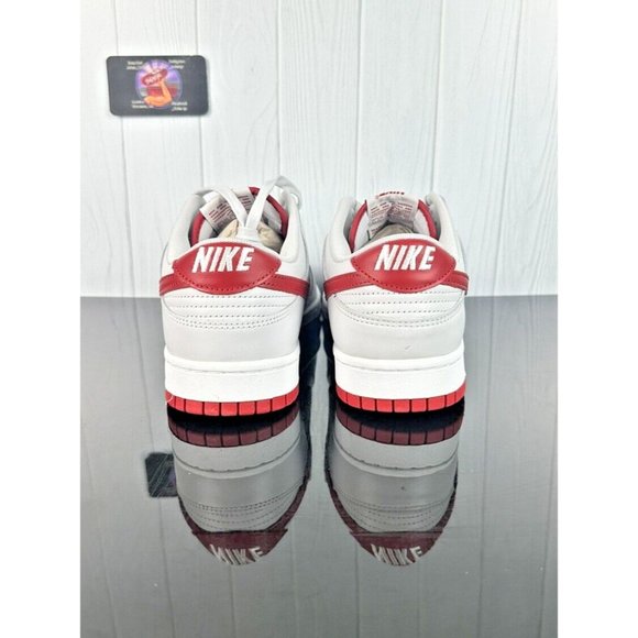 2023 Size 9.5 Men Nike Dunk Low Vast Grey Varsity Red-White  FJ0832-011 new main image 4